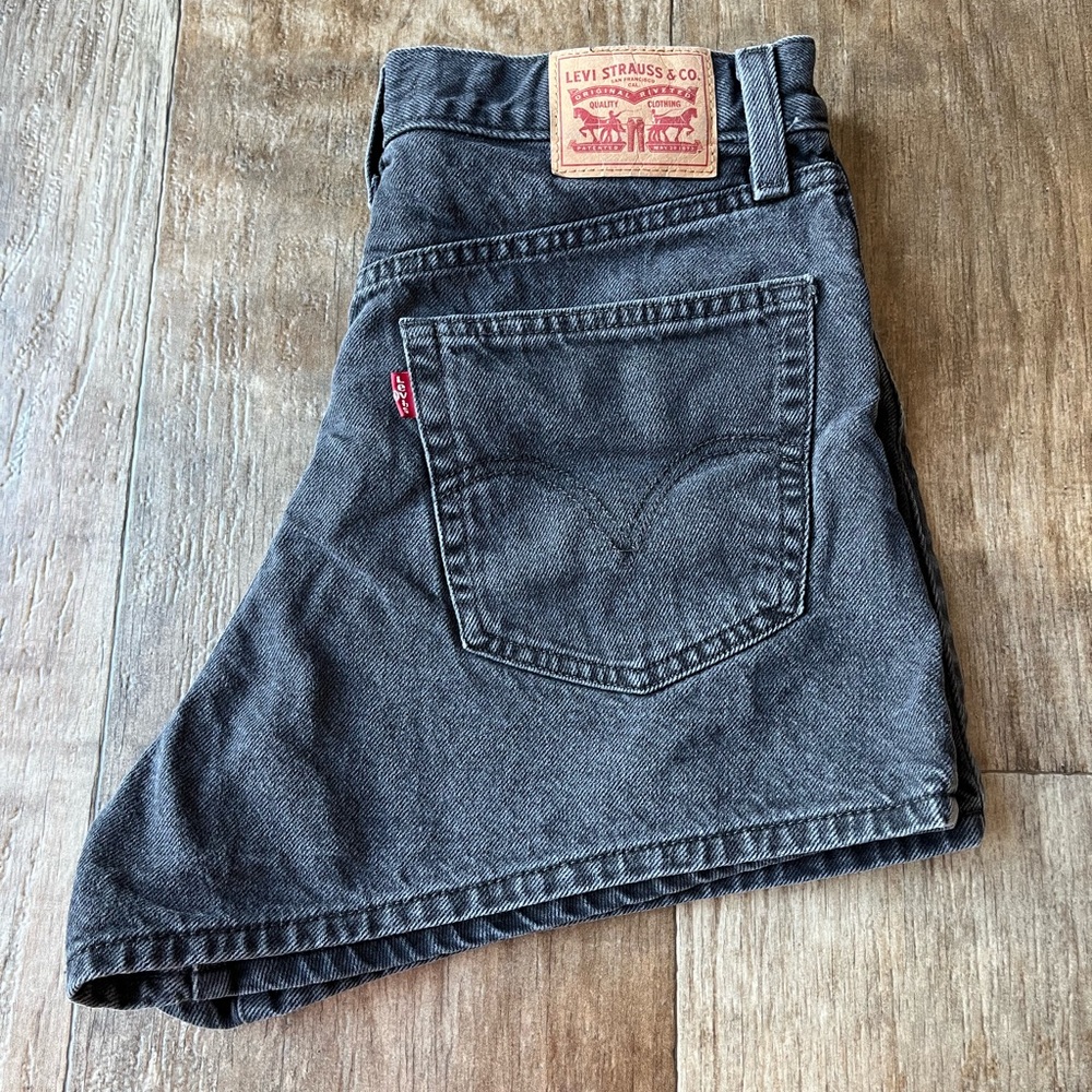 Levi's Women's Black High Waisted Mom Jean Shorts